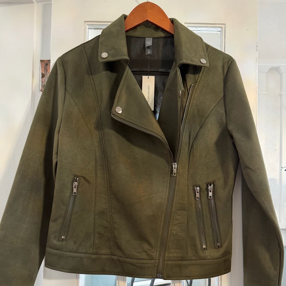 Francesca's Collections Green Faux Suede Jacket - Picture 3 of 7